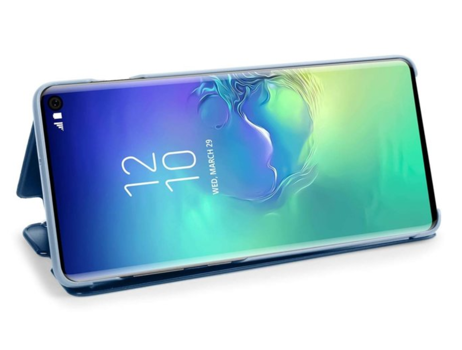 Galaxy S10 Plus Clear View Cover Hoesje - Blauw