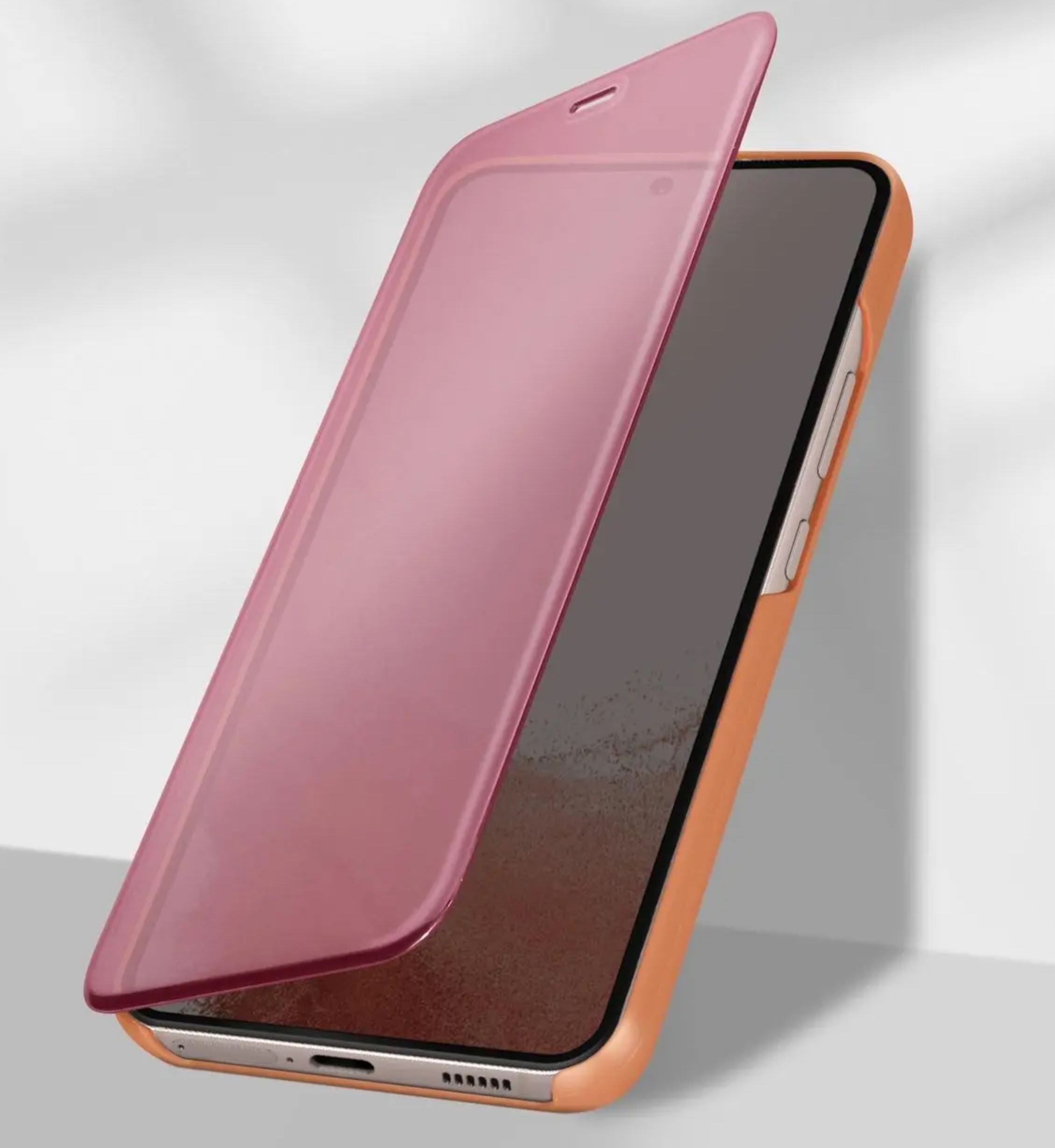 Galaxy S22 Plus Clear View Cover Hoesje - Roze