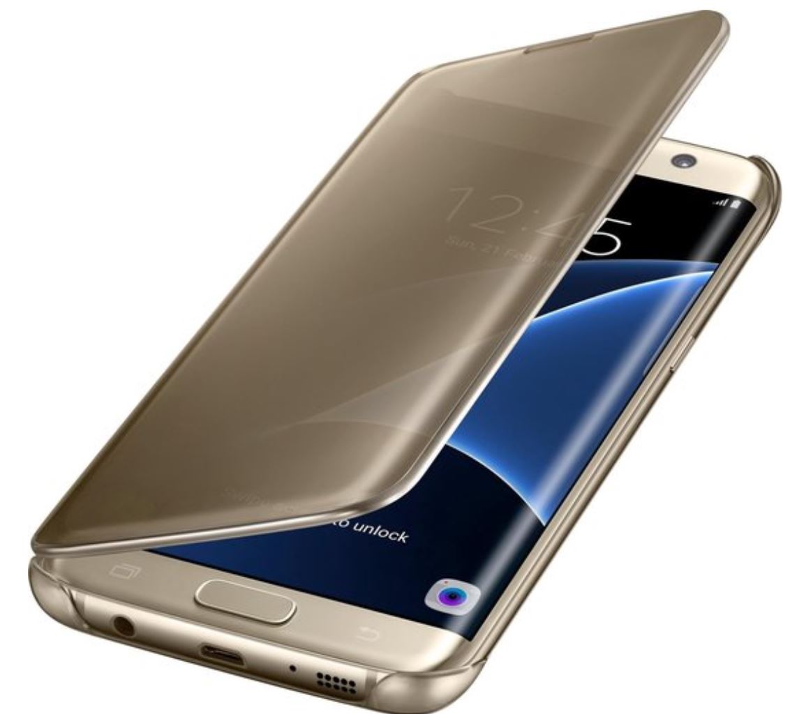 Galaxy S7 Clear View Cover Hoesje - Goud