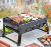 Opvouwbare draagbare barbecue voor gebruik met houtskool