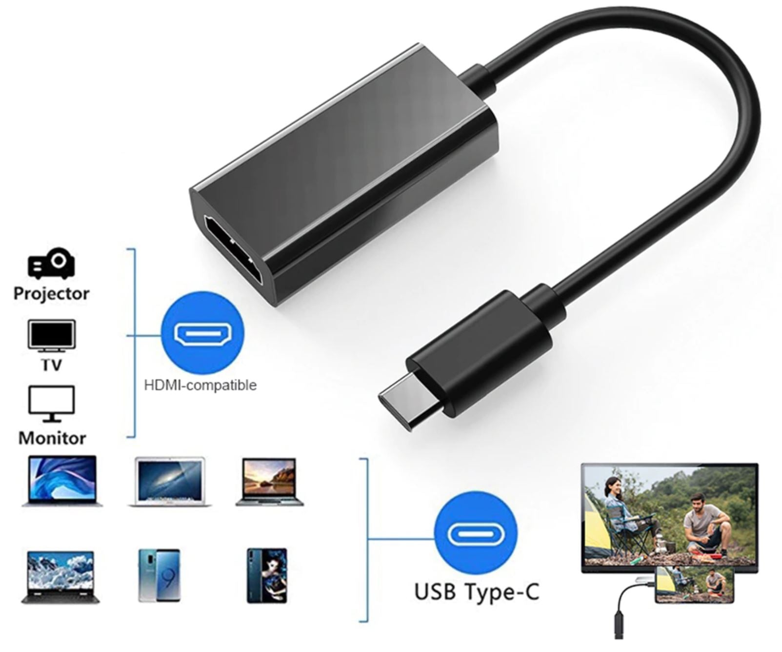 USB-C Naar HDMI Adapter kabel - 4K Ultra HD