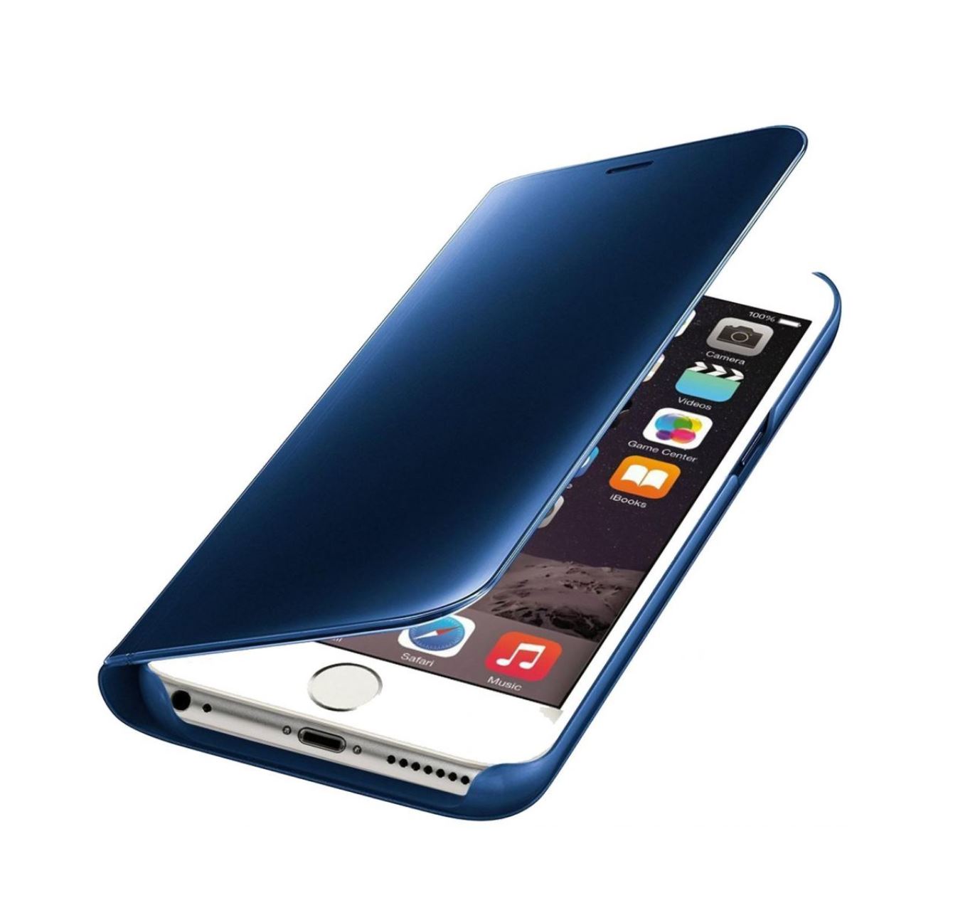 iPhone 7-8 Clear View Cover Hoesje - Blauw