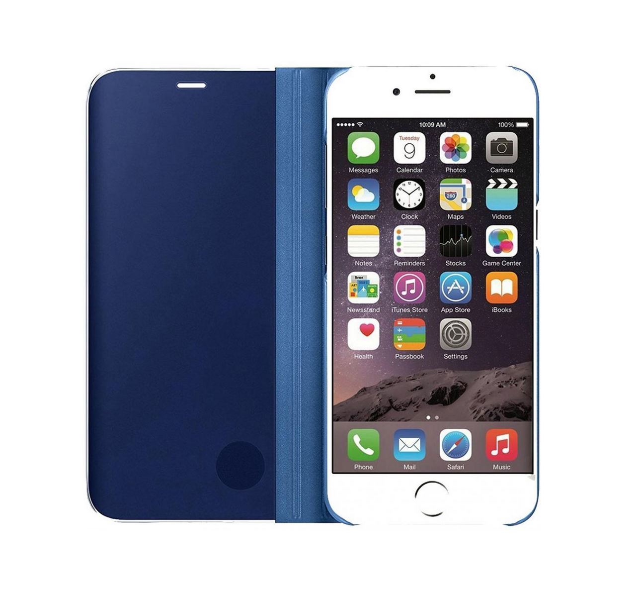 iPhone 7-8 Clear View Cover Hoesje - Blauw
