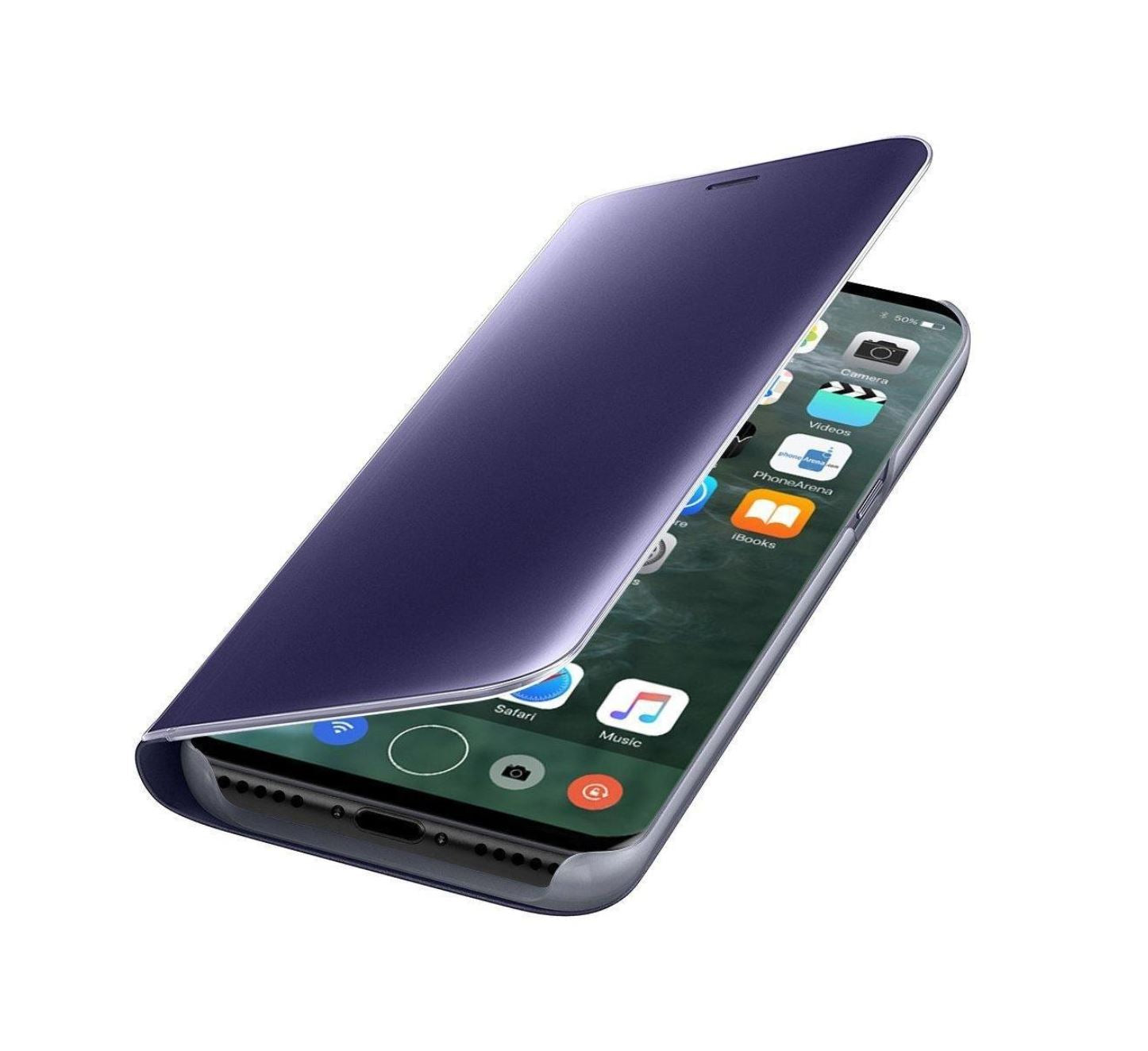 iPhone X-XS Clear View Cover Hoesje - Paars